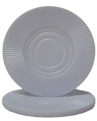 50 Interlocking Plastic Radial Poker Chips - Choose Colors (WHITE)