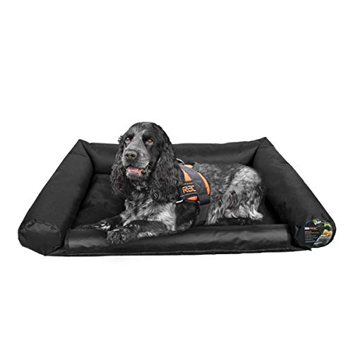 RAC Advanced Pet Dog Car Boot Bed with Pull Down Bumper Protector, Comfortable Padded Wall Water Resistant Leak Proof Easy Wipe Washable, Black