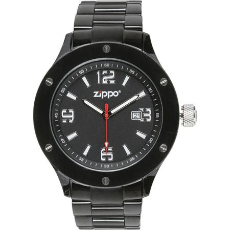 Zippo Work Watch with Black Dial and Solid Stainless Steel Band