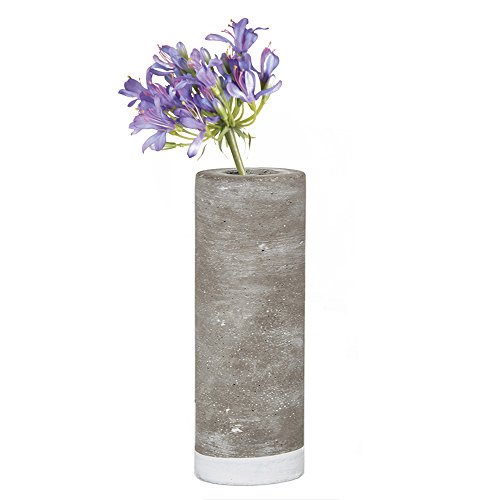 Chive Cement Bud Flower Vase with Glass Tube Insert