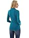 PattyBoutik Women's Shawl Collar Pleated Detail Blouse (Teal M)
