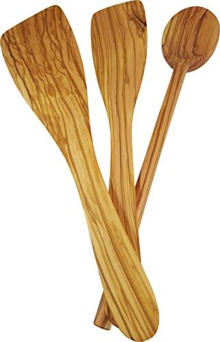 Wooden utensils For cooking, Eddington 3 Pc. Italian Olive Wood Spatula and Spoon set