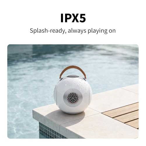 UB+ dB1 - Altavoz Bluetooth impermeable blanco | Altavoces portátiles con sonido Hi-Fi de 40 W, graves profundos, 20 horas de reproducción, resistente al agua IPX5 y TWS (blanco brillante)