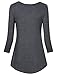Vivilli Women's 3/4 Sleeve Tunic Crew Neck Round Hem Comfy T Shirt Tops