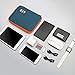 Electronics Organizer, Jelly Comb Electronic Accessories Cable Organizer Bag Waterproof Travel Cable Storage Bag for Charging Cable, Cellphone, Mini Tablet (Up to 7.9'') and More (Orange and Blue)
