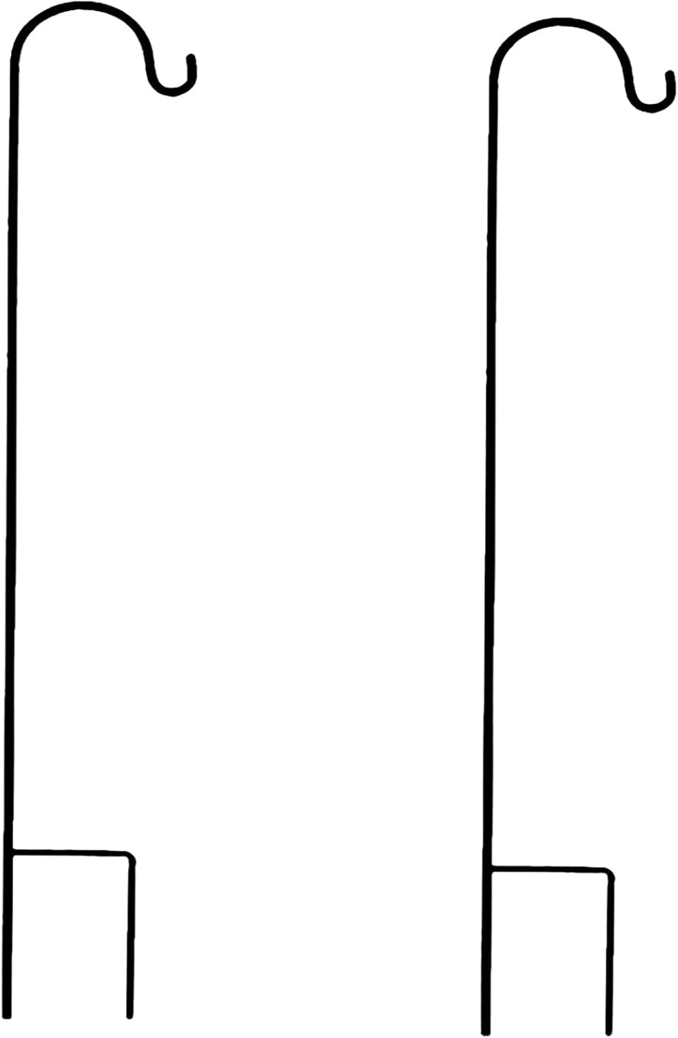 Outdoor Shepherd's Hooks - Ovker Outdoor Shepherds Hooks,2 Pack 47 Inch Super Strong Rust Resistant Premium Metal Hook,2/5 Inch Thick for Hanging Solar Lights, Bird Feeders, Mason Jars,Lanterns and Wedding Decor-Black