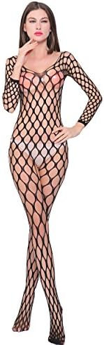 CNMUS Sexy Fishnet Lingerie Crotchless Bodystocking Bodysuit