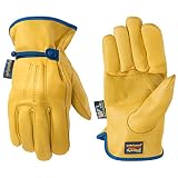 Men's HydraHyde Leather Work Gloves, Water-Resistant, Large (Wells Lamont 1164L)