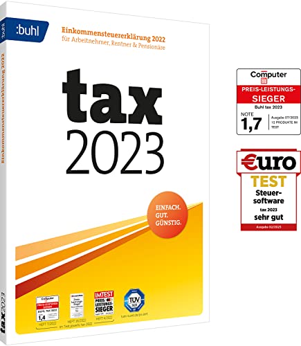 Tax 2023 DVD Box (für Steuerjahr 2022): Einkommensteuererklärung 2022 für Arbeitnehmer, Rentner und Pensionäre (Buhl Finance)