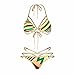 CFR Women's Tribal Two Pieces Bikini Set African Metallic Swimsuit Suit Cut Out Halter Neck Lace up Push up Top Bathing Suits Swim Beach Wear - #4,M UPS Post