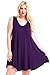 Modern Kiwi Solid Basic Asymmetric Plus Size Tank Tunic Dress Purple 1X