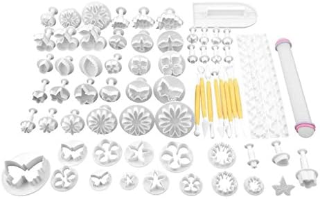 68Pcs Fondant Cake Decorating Sugar Craft Plunger Tools Cookies Mold Mould DIY Cutters Sugarcraft Flowers MuLuo