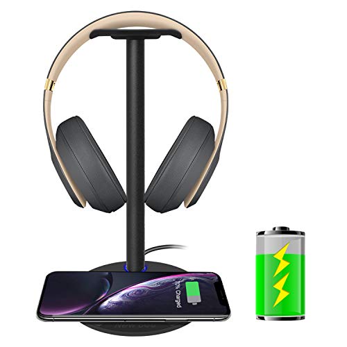 Headphone stand with Wireless Charging, New Bee Sturdy 5W 2in1