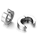 Pair of Huggie Hinged Hoop Earrings Non-piercing Clip on Earrings Unisex Men Women