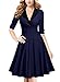 MissMay Women's Retro Large Lapel Neck Half Sleeve Elegant Swing Dress