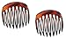 Parcelona French Arch 2 Pieces Celluloid Tortoise Shell 9 Teeth Hair Side Comb Pair