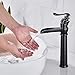 HOROW Oil Rubbed Bronze Bathroom Vessel Sink Faucet Waterfall Singe Handle One Hole Basin Mixer Tap Tall Body
