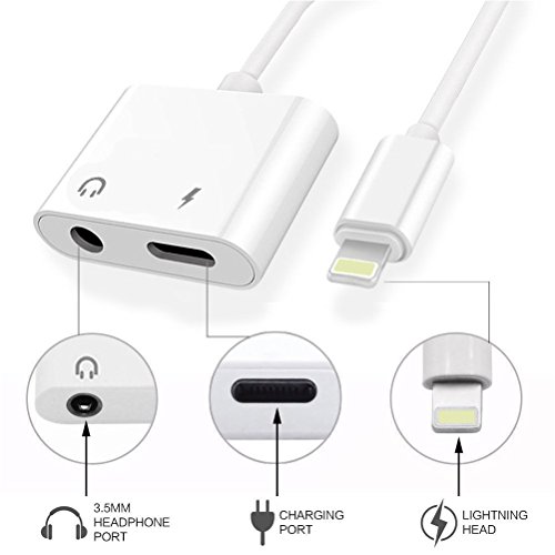 image for Ambrrhty Lightning Adapter,3.5mm Jack Aux Headphone Audio +Charger Ada