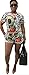 Mojessy Women's Short Sleeve Print 2 Pieces Outfit Crop Top+Shorts Set Rompers Small Floral
