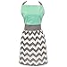 DII Women's Cotton Skirted Kitchen Apron for Cooking, Baking & Crafts, Adjustable with Generous Waist Ties, Chevron, One Size