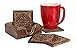 Store Indya Set of 4 Handmade Wooden Coasters Absorbent Cool and Hot Beverages Coasters with Holder Unique Bar Decor Accessories Christmas/Housewarming Gift (Tree of Life)