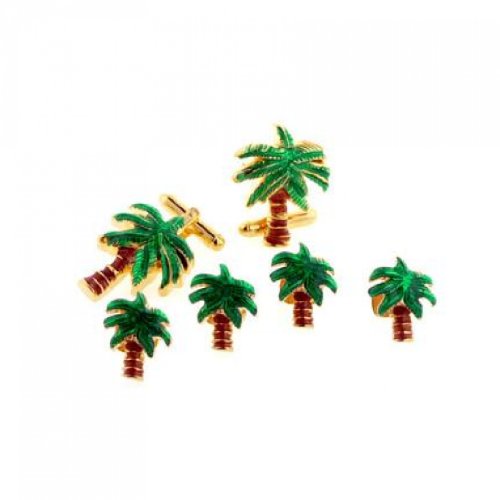 Palm Trees Tuxedo Studs and Cufflinks