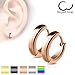 14MM Hoop Earrings Surgical Stainless Steel Rhodium Plated Earrings For Men Women Huggie Hypoallergenic Hoop Earrings (Rose Gold)