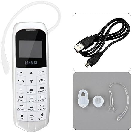 LONG CZ Small Phone 3 in 1 Mini Phone Unlocked with Hands Free Bluetooth Dialer,Bluetooth Headphone,SIM Card GSM J8 (White)