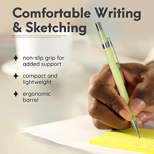 MozArt Mechanical Pencils 0.7 mm Set of 4 Lead Pencils 0.7mm, 2x Lead