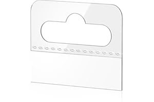 Vernijtrdy Hang Tabs, 200 Pcs Clear Sticky Hanging Tabs Slot Hole Self Adhesive Plastic Hang Tags, 4.5 X 3.5cm