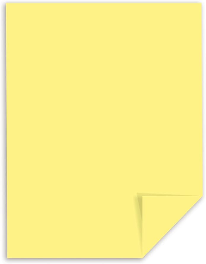 Wausau Vellum Bristol Cardstock, 67 lb, 8.5 x 11 Inches, Pastel Yellow, 250 Sheets (82331) : Stationery : Office Products