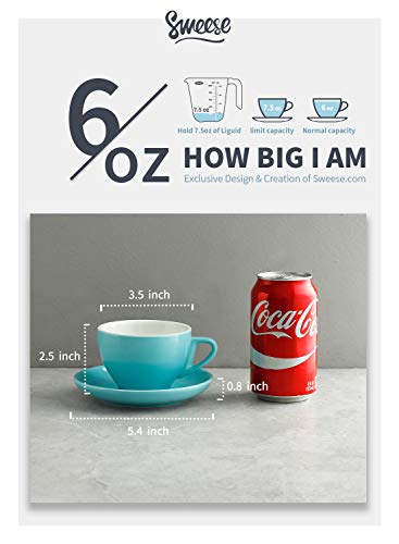 3 Sweese+4309+Porcelain+Cappuccino+Saucers