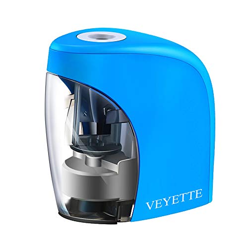 Pencil Sharpener, VEYETTE Portable Colored Pencils Electric Pencil Sharpener Perfect for Kids, Teachers and Artists, Plug & Battery Operated,USB Included,Blue - Thumbnail 7