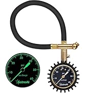 AstroAI Heavy Duty Tire Pressure Gauge 60 PSI with Large 2" Easy Read Glow Dial, Durable Rubber H...