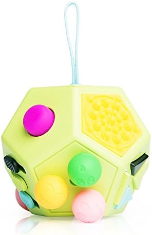 EDC Fidgeter Green Fidget Cube Prime Quality Anti Stress Fidget Cube. Anti Anxiety Kids Fidget Spinner Cube. 12 Sided Fidget Cubes.