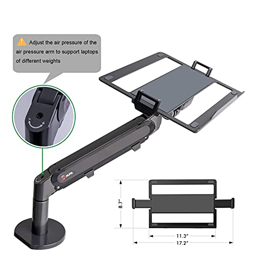 MPK Laptop arm Mount for Desk, Single Gas Spring Laptop Arm Desk Stand/Holder,Extra Laptop Tray