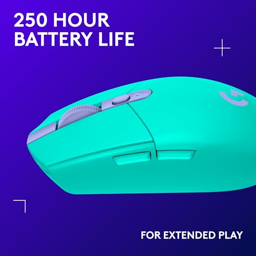 Logitech G305 LIGHTSPEED Wireless Gaming Mouse, Hero 12K Sensor, 12,000 DPI, Lightweight, 6 Programmable Buttons, 250h Battery Life, On-Board Memory, PC/Mac - Mint