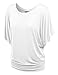 LL WT742 Women's Versatile Casual Short Sleeve Dolman Top – Loose Fit Boat Neck XXL White