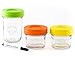 Glass Baby Food Storage Containers - Set contains Small Reusable 4oz and 8oz Jars with Airtight Lids - Safely Freeze your Homemade Baby Food