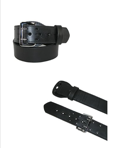 Boston Leather Men's Leather Fully Lined Sam Browne 2 1/4 Inch Belt, 40, Black