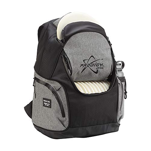 Prodigy Disc BP-3 V2 Disc Golf Backpack - Fits 17 Discs - Beginner Friendly, Affordable (Black/Heather Gray)