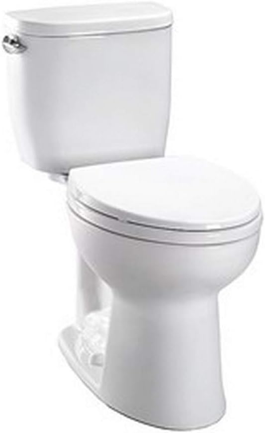 TOTO CST243EF#01 Entrada Two-Piece Round 1.28 GPF Universal Height Toilet, Cotton White - - 