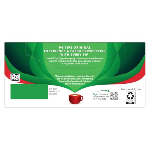 PG TIPS PREMIUM BLACK TEA FOR A CLASSIC CAFFEINATED BEVERAGE, BLACK TEA BAGS, 240 TOTAL BAGS (40 COUNT – PACK OF 6)