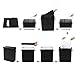 SONGMICS Divided Bamboo Laundry Two-section Hamper Double Dirty Clothes Sorter with Lid Handles and Removable Liner Compartment Storage Basket Rectangular Black ULCB64H