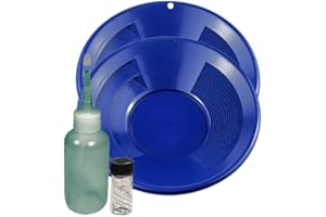 Sluice Monkey (2) 10" Blue Gold Pan Panning Kit with Sniffer & Vial