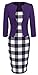 HOMEYEE Women's Vintage Colorblock Business Pencil Dress B237