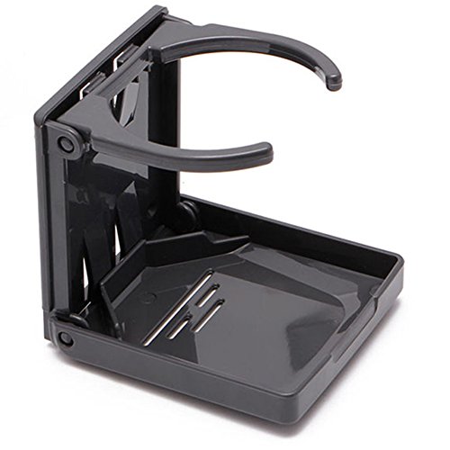 Adjustable Folding Drink Cup Bottle age Can Holder Stand Mount Storage Rack Holder Bracket for Car Truck RV Boat(8.2 9.8 9.5cmBlack)