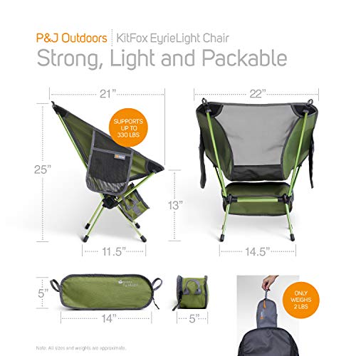P&J Trading EyrieLight Outdoor Chair – Compact and Lightweight for Backpacking, Camping, Hiking, Beach, Festivals… - Image 2