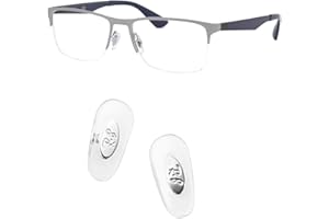 HEYDEFO Replacement Push-in Nose Pads for Ray-Ban RB6335 Glasses Repair Kits,Bonus Lens Cloth (Silver)