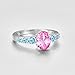 Psiroy 925 Sterling Silver Plated Oval Simulated Pink Topaz Promise Ring for Women Size 9